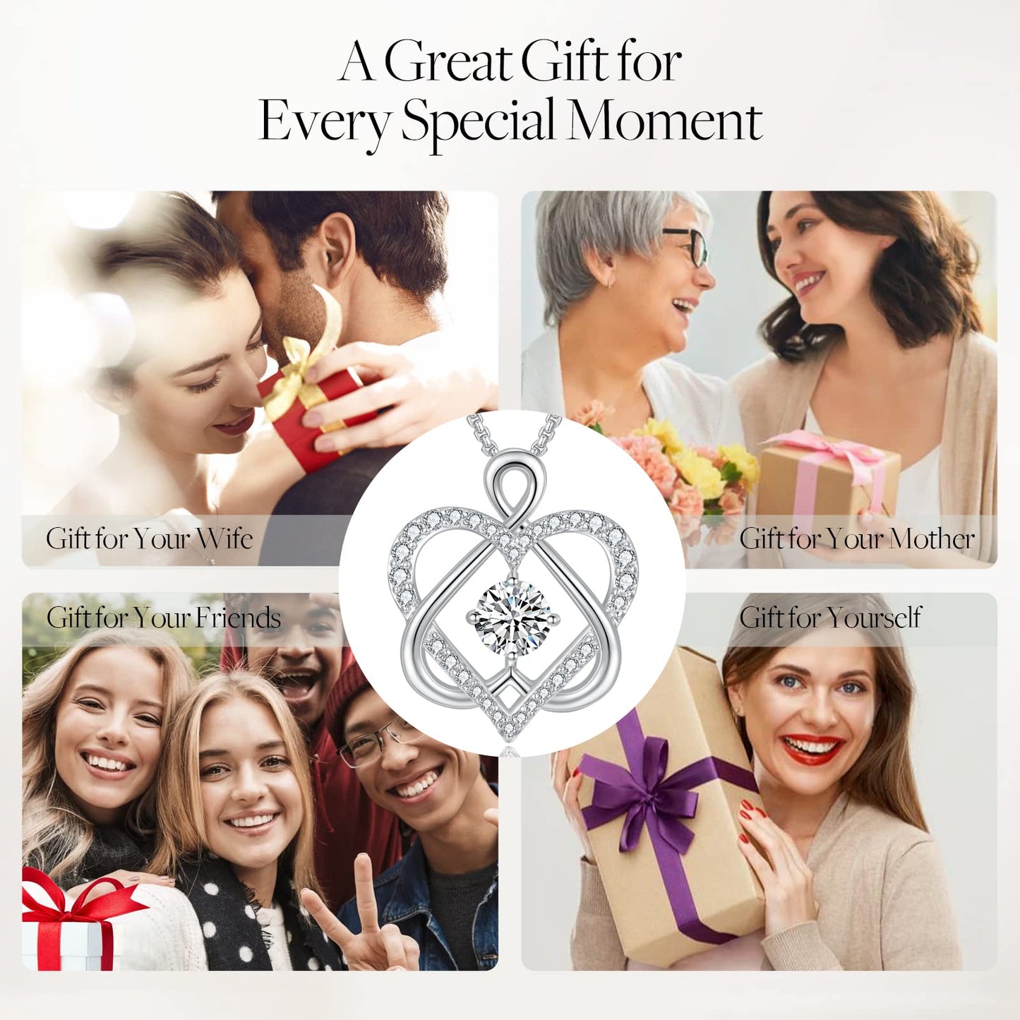 Praelinos Guard Love Heart Necklace for Women