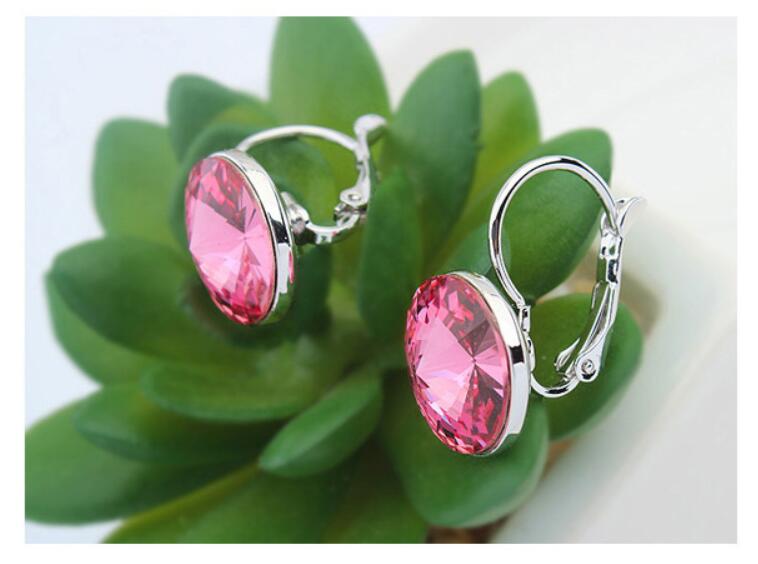 Praelinos Round Crystal Clip_Ons Earrings for Women