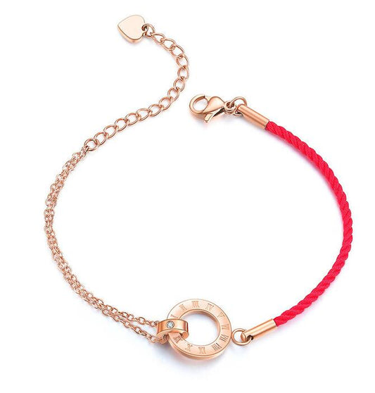 Praelinos Lucky Round Love Heart Link Bracelet